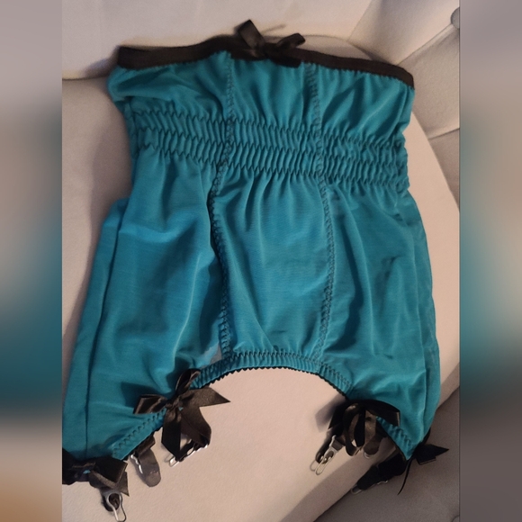Kiss Me Deadly Teal Vargas Longline Girdle Large 28-30" Waist - Picture 5 of 9